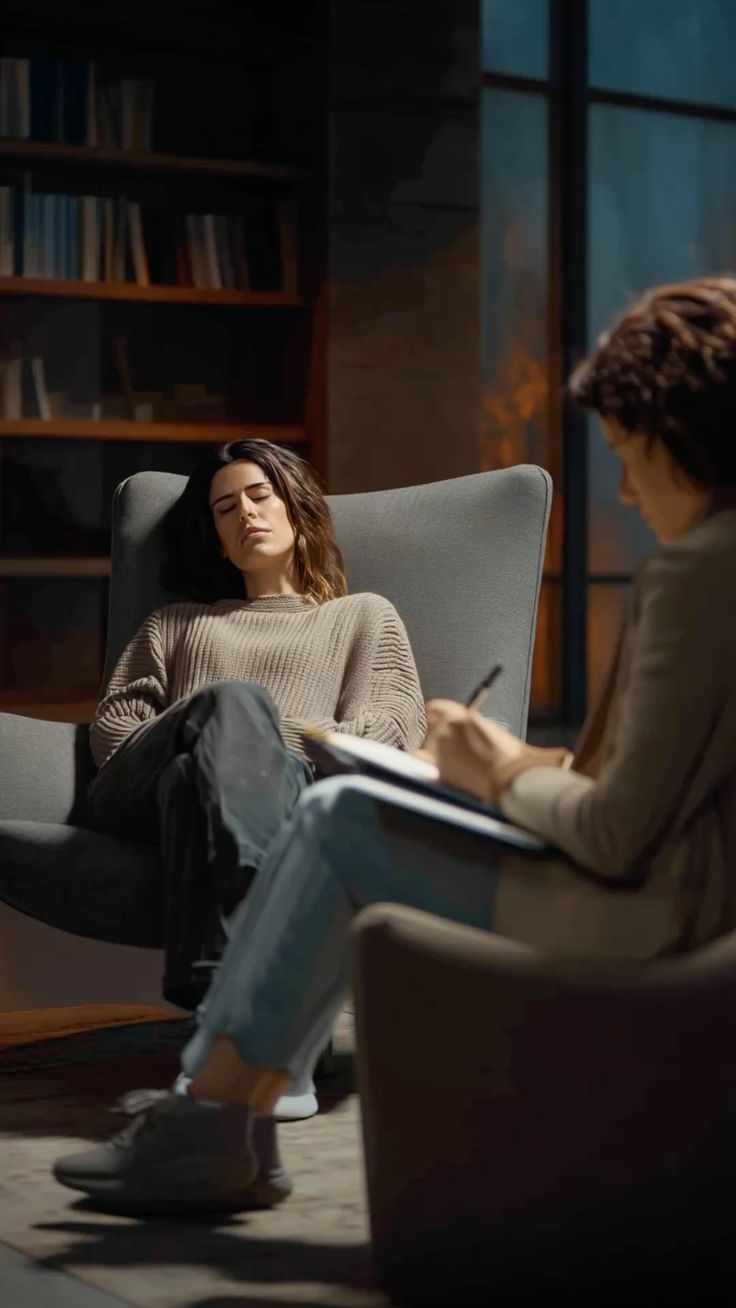 Consultation session — warm, intimate therapy room